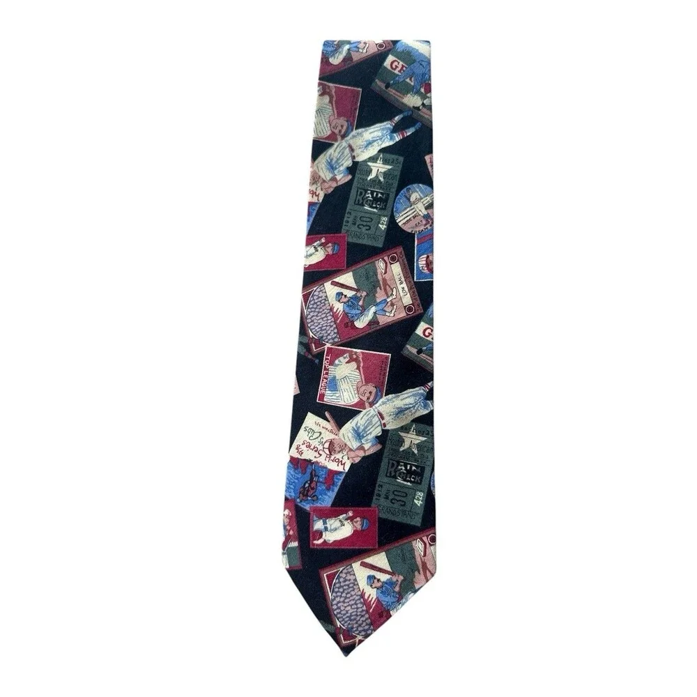 Vintage Tango by Max Raab Baseball Theme Tie 100% Cotton Made in USA